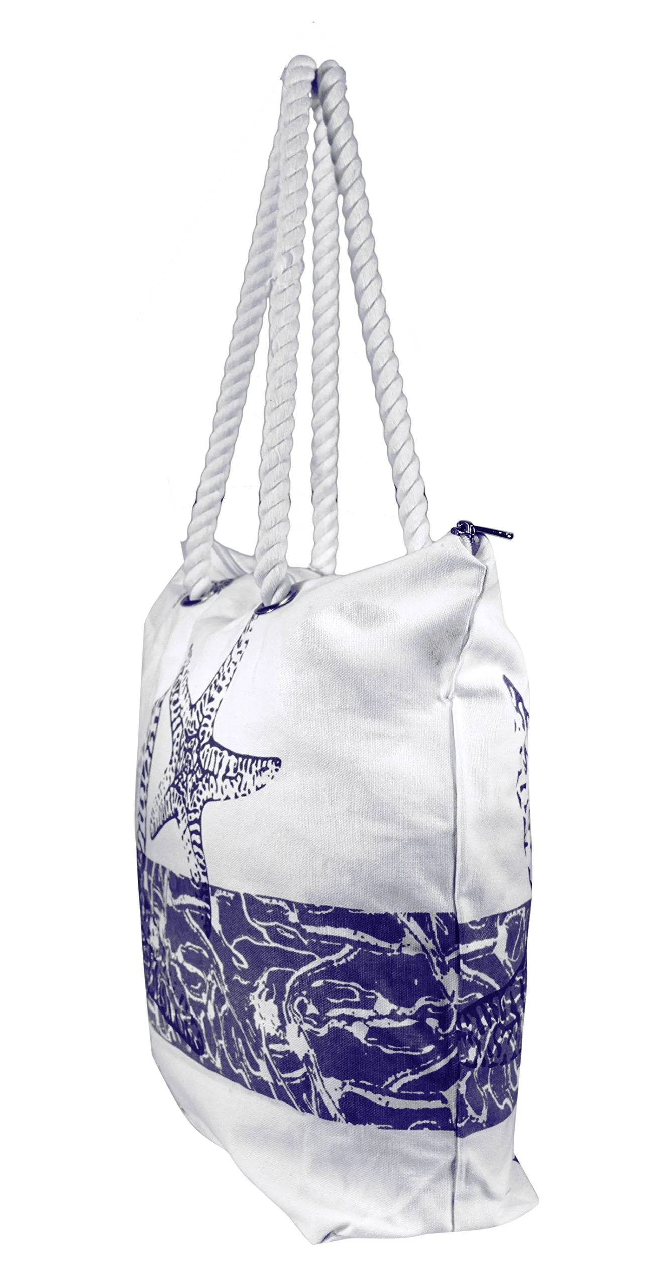 100% Cotton Canvas Beach Handbags Nautical Starfish Design