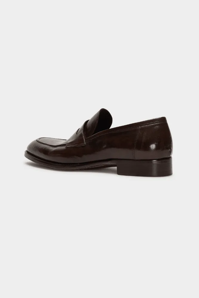 124 x Godwin Charli Loafer - Dark Brown Italian Nappa Leather