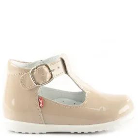 (2346-2) Emel patent beige Half-Open Shoes