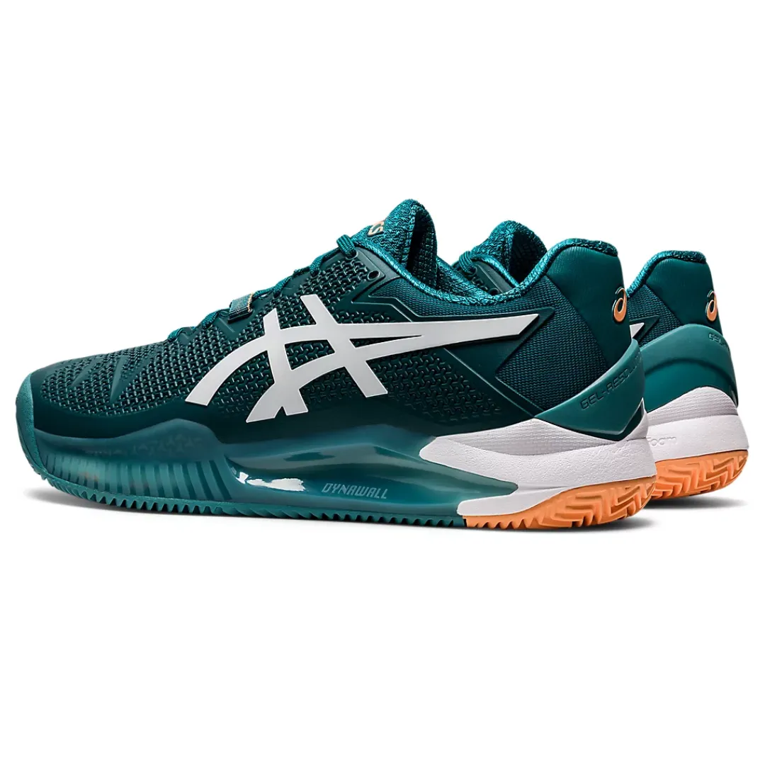 Asics Gel Resolution Herringbone/Clay Tennis Shoes - Velvet Pine/White