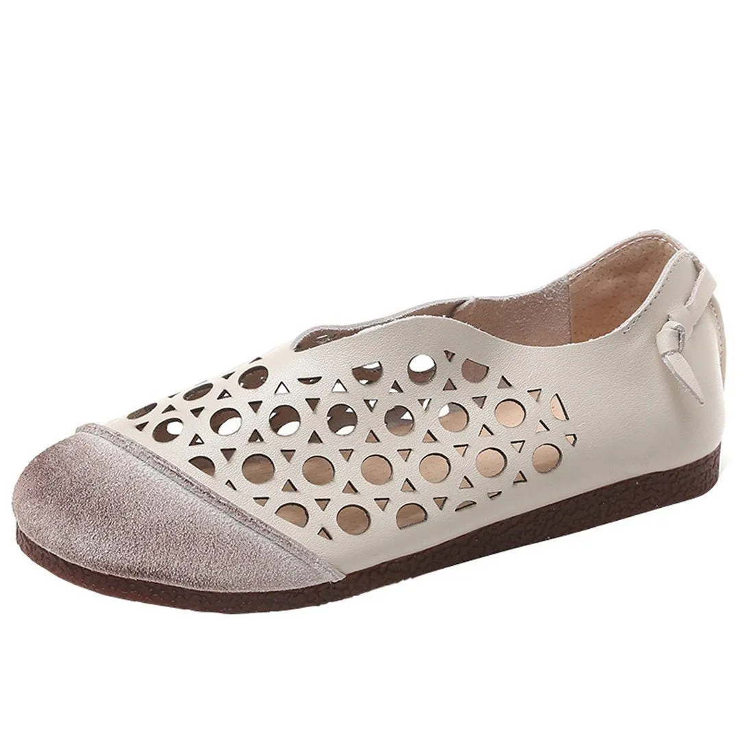 Babakud Hollow Out Paneled Casual Flats Shoes