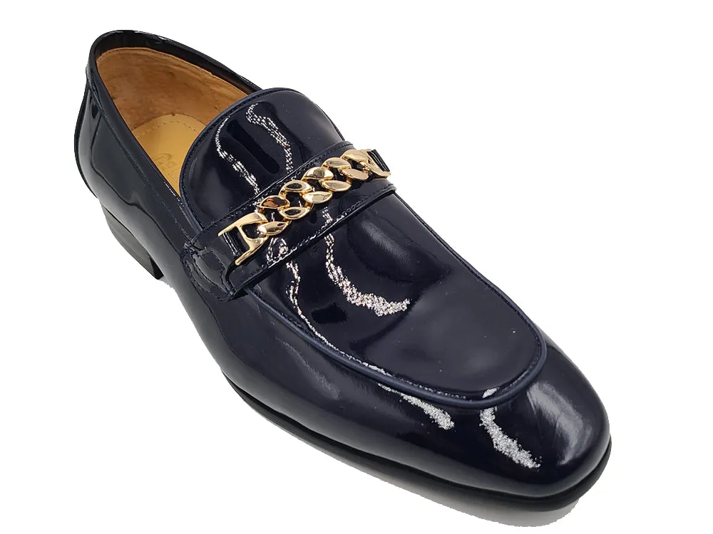 Beveled Squared Toe Soft Patent Leather Loafer