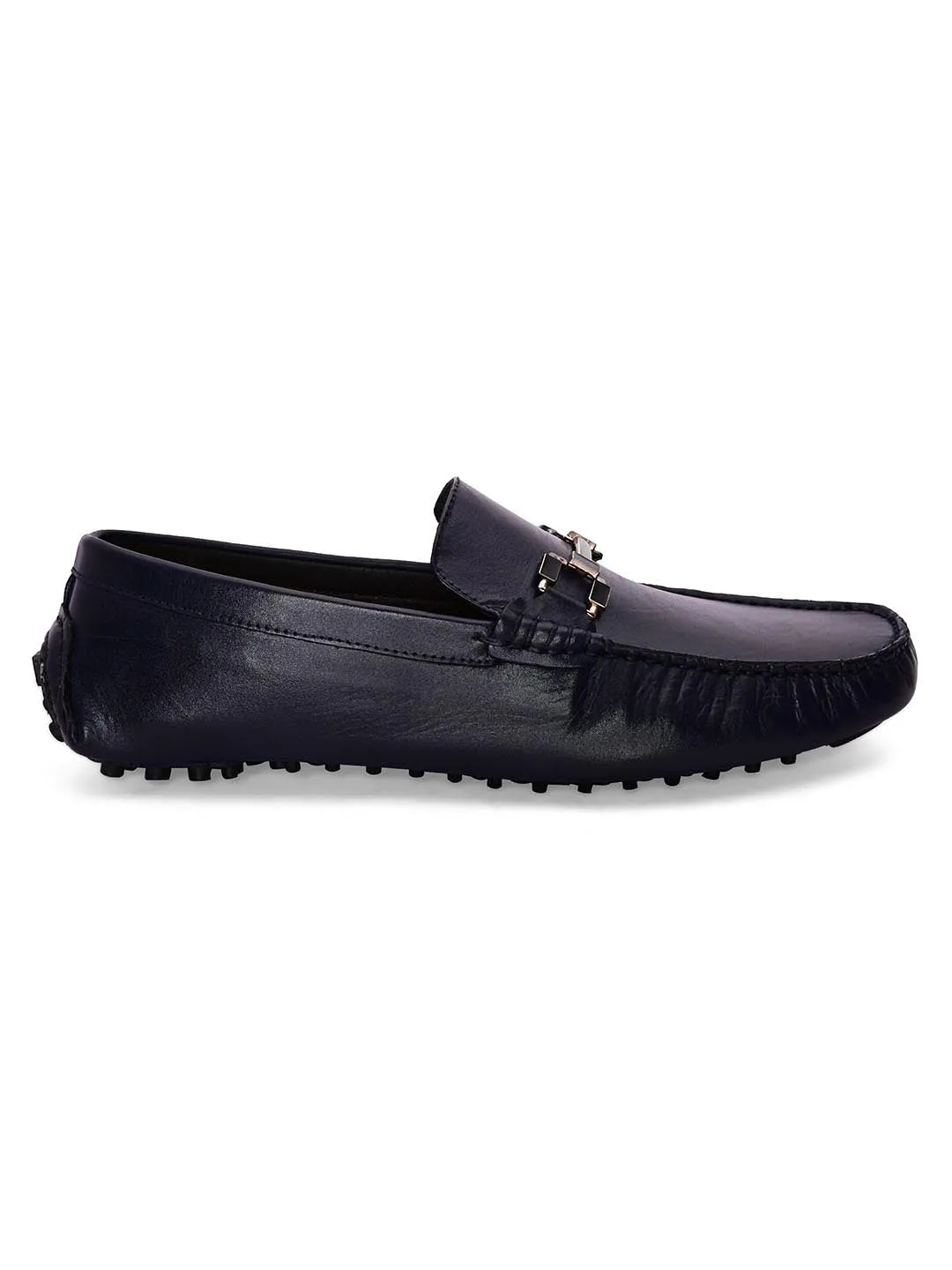 Bingo Blue Loafers With Buckle