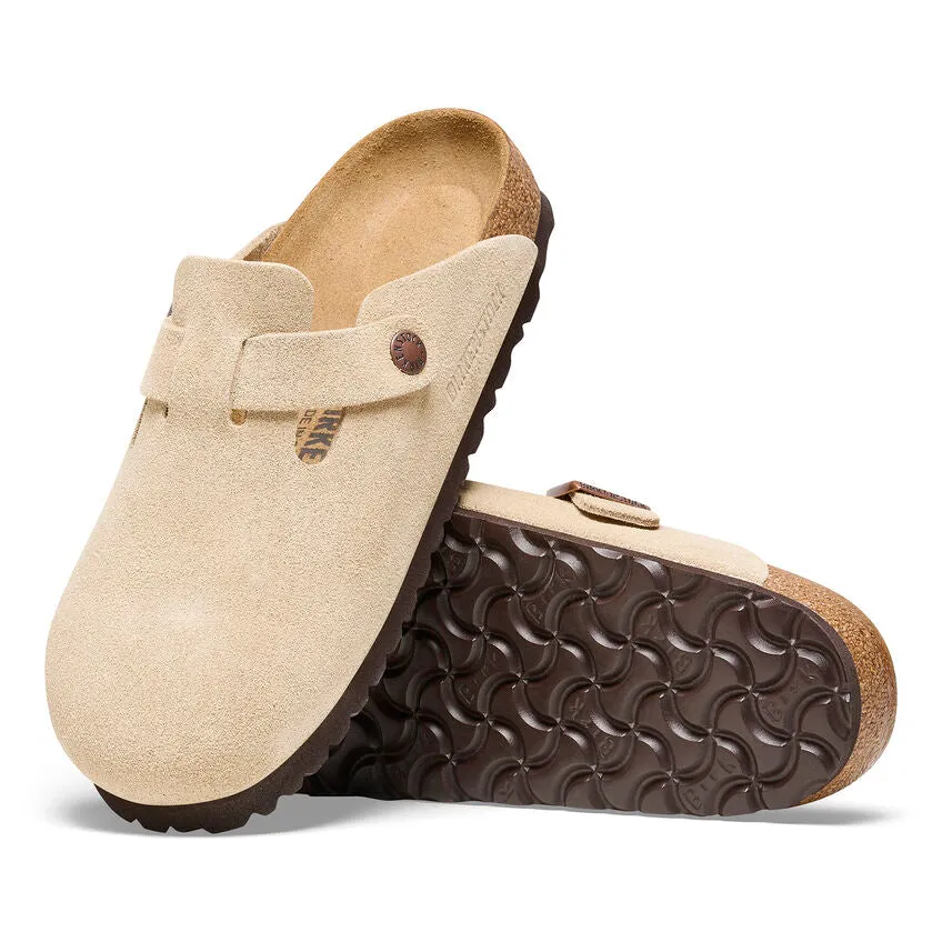 'Birkenstock' Women's Boston Suede Leather Clog - Latte Cream