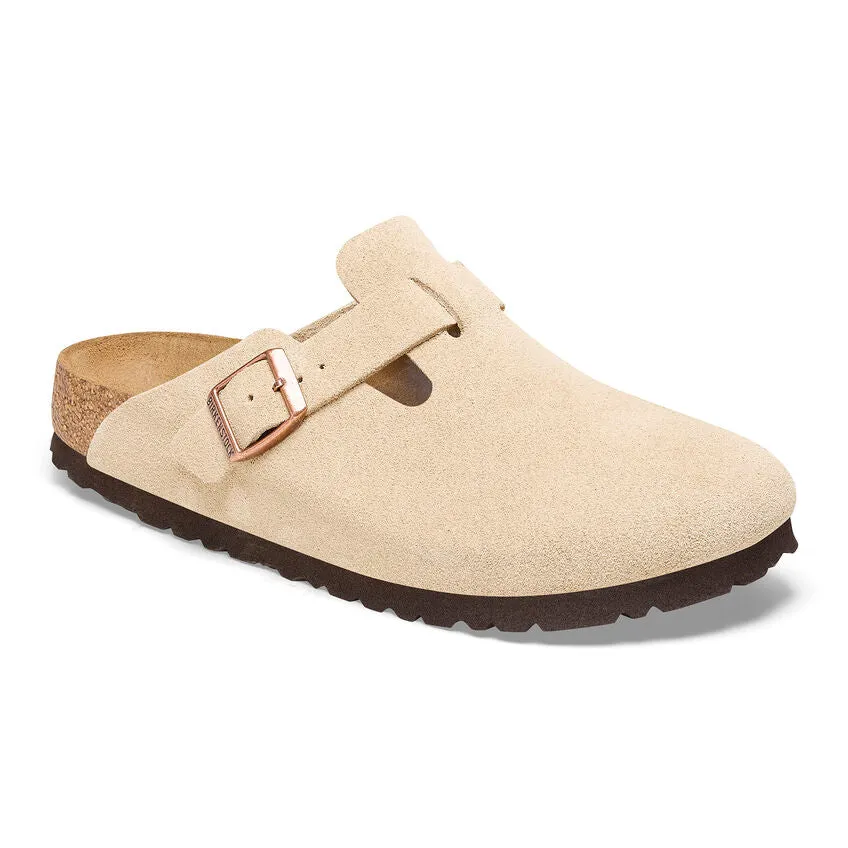 'Birkenstock' Women's Boston Suede Leather Clog - Latte Cream