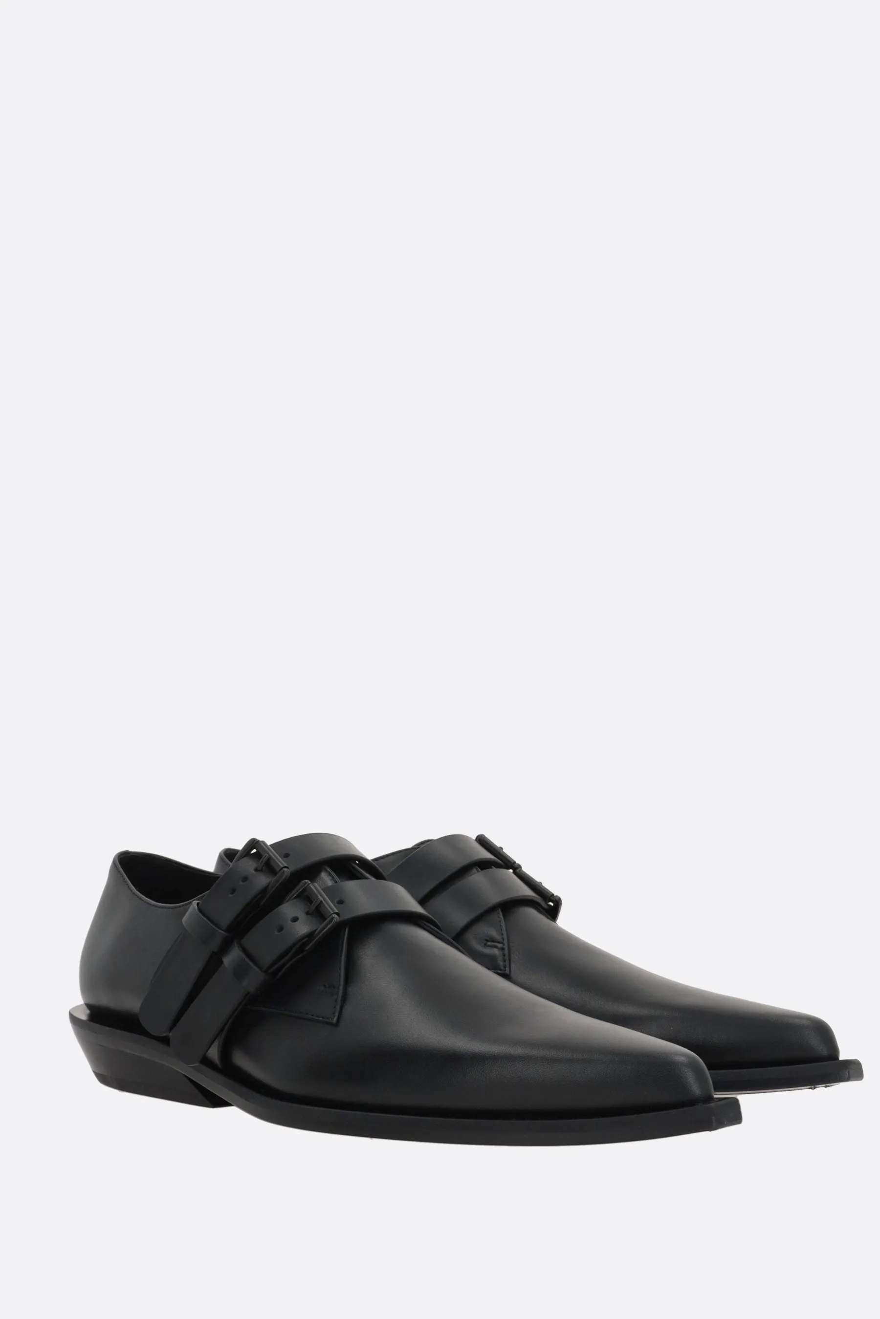 Bowie smooth leather monk strap shoes