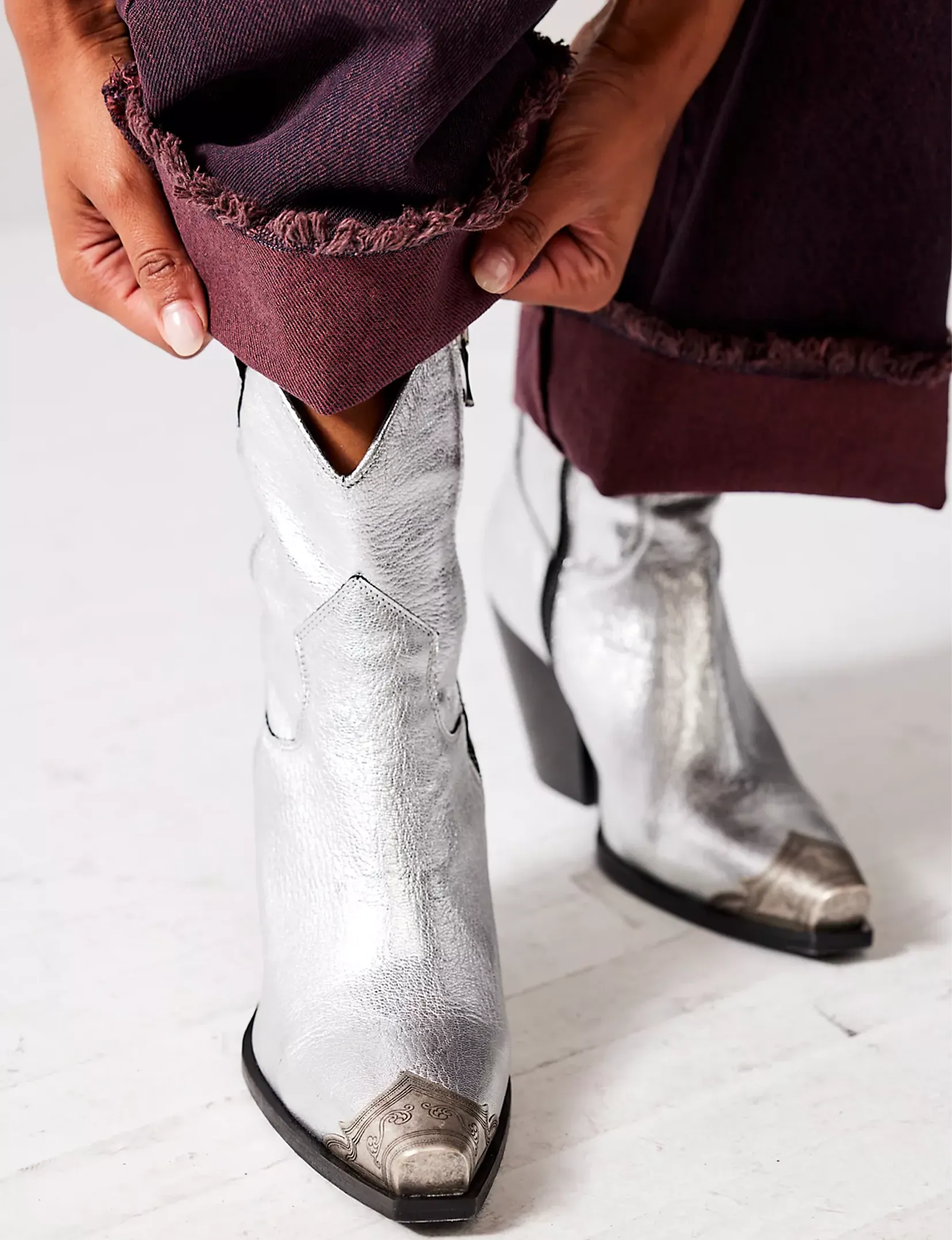 Brayden Western Boot, Pewter