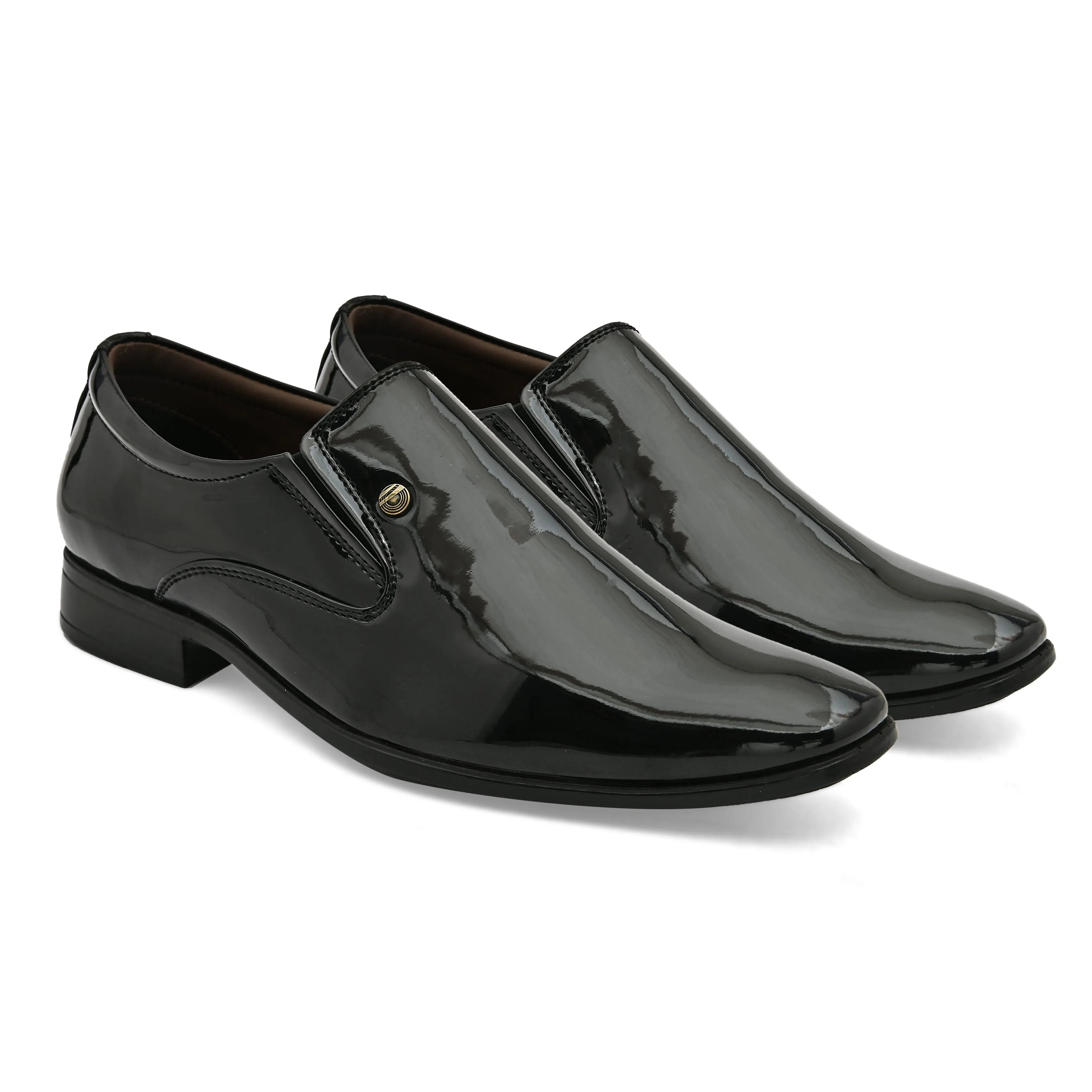 Carousel Black Patent Slip-ons