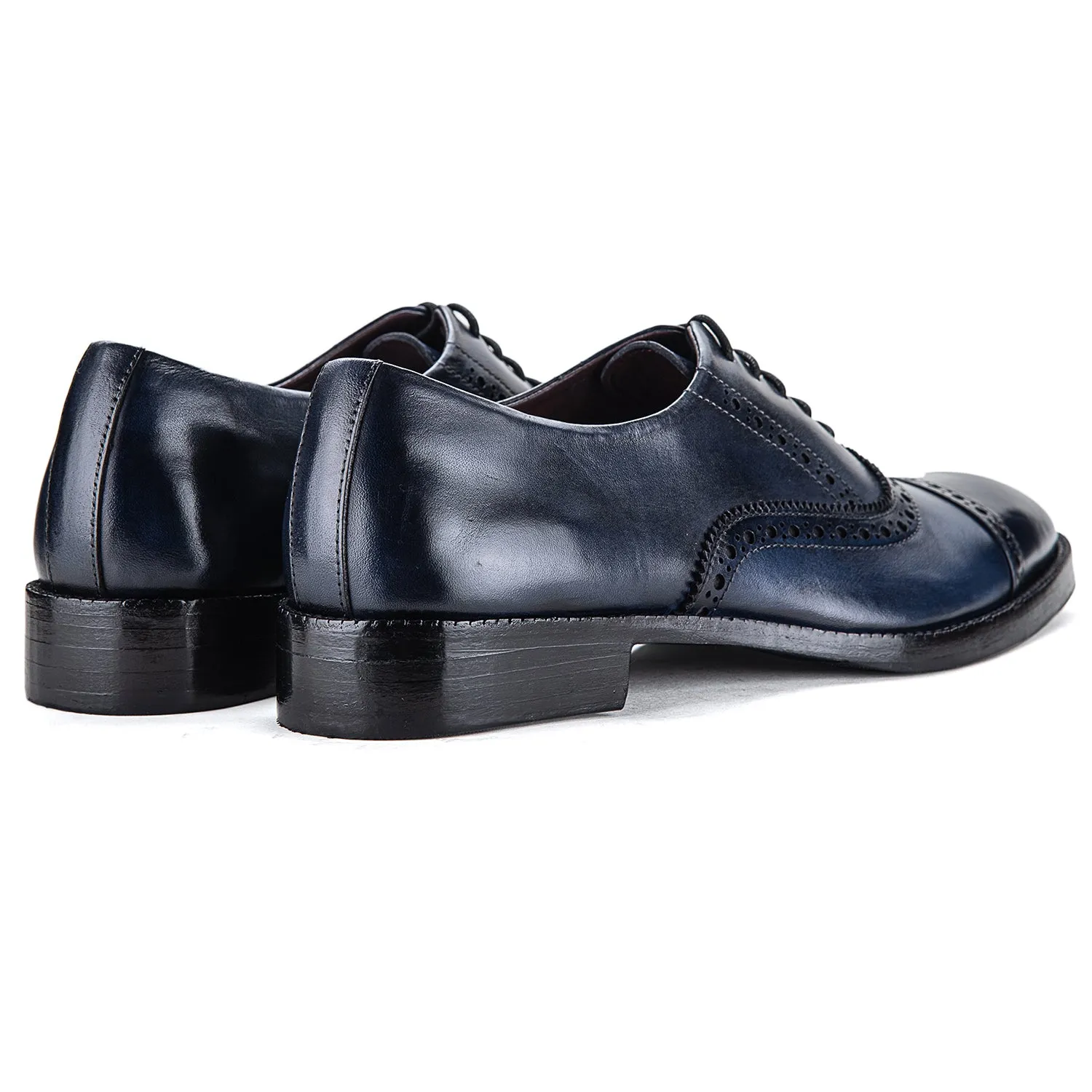 Classic Captoe Oxford - Navy Blue