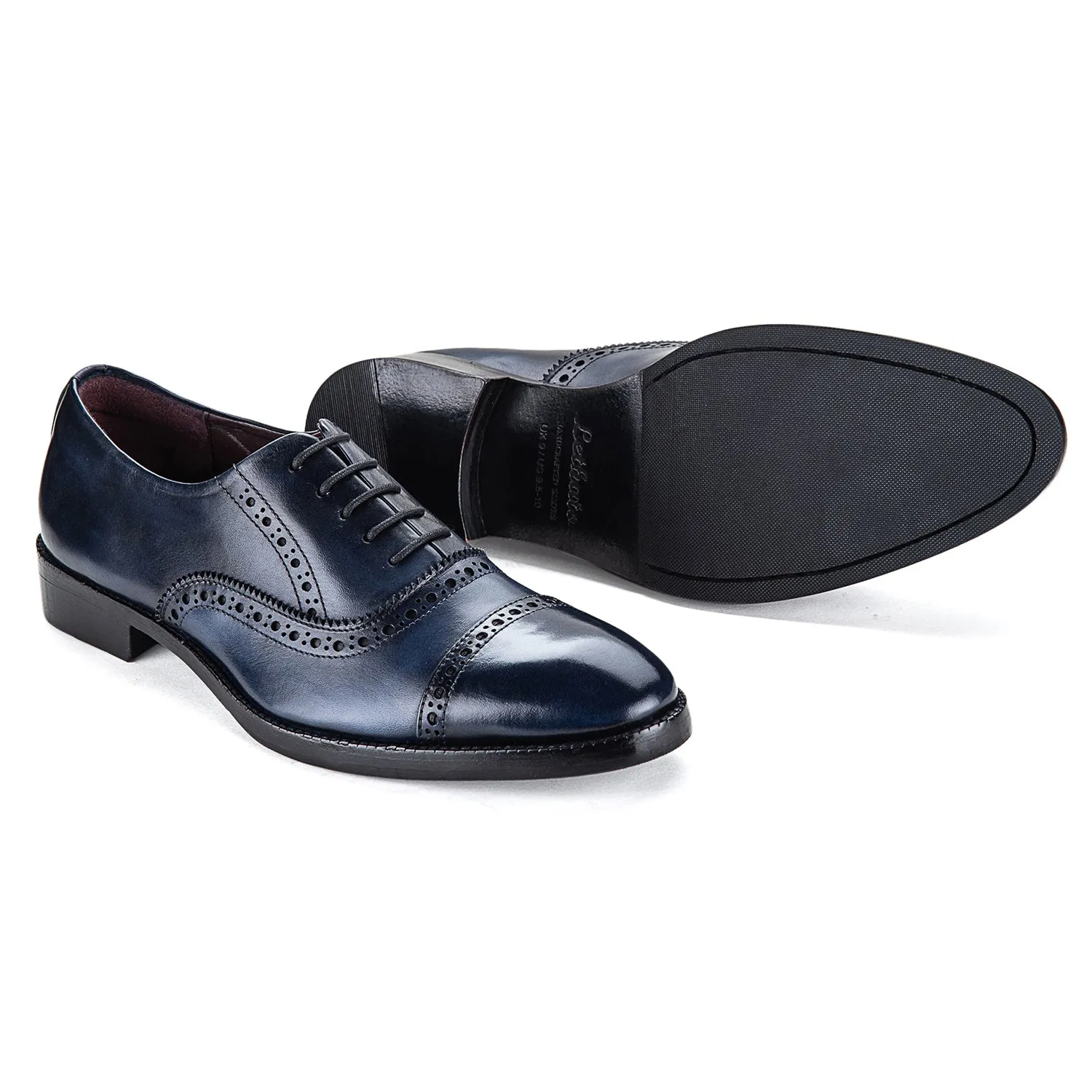 Classic Captoe Oxford - Navy Blue