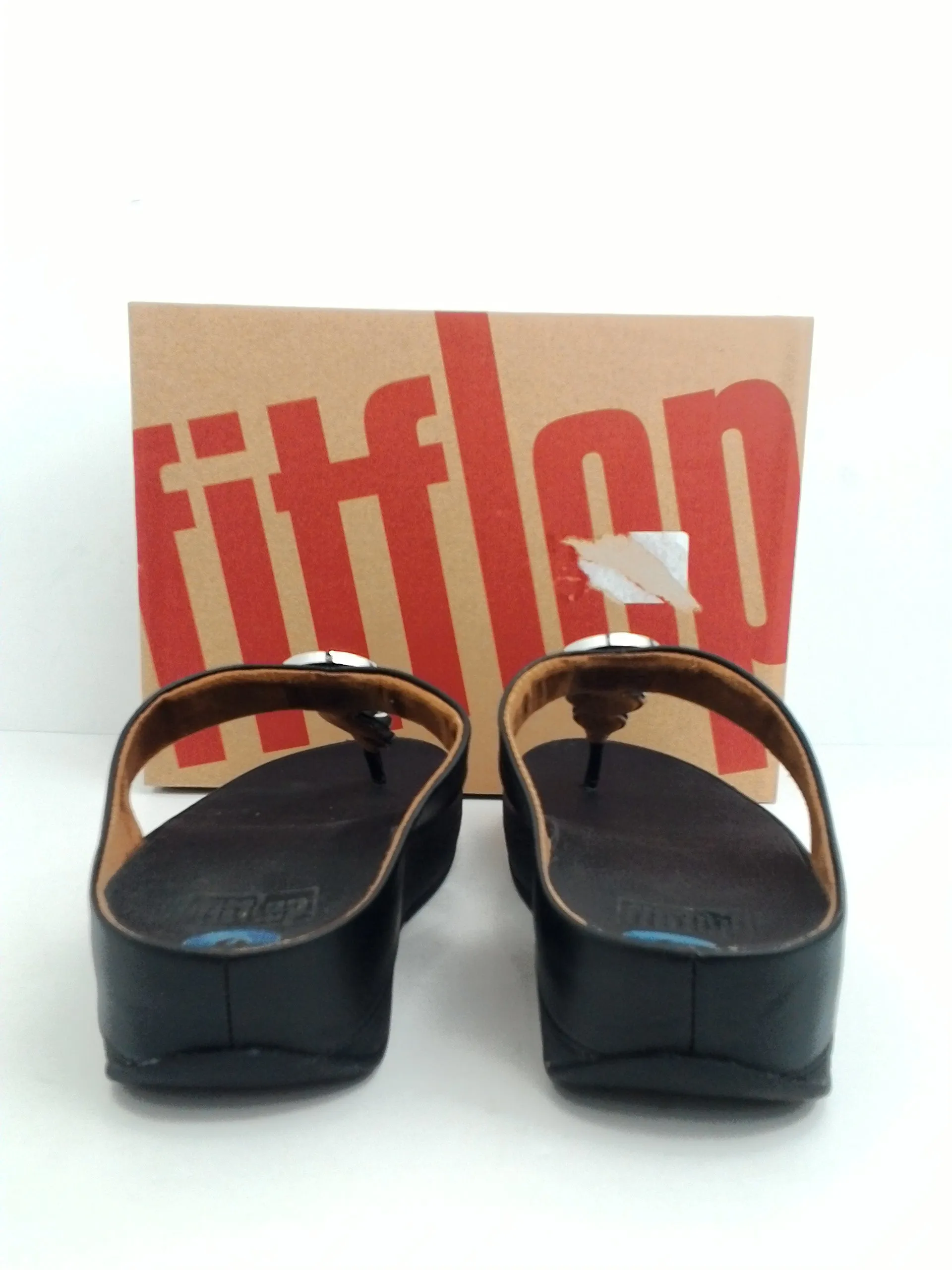 Fitflop Women's Halo Black Toe Post Sandal Size 9