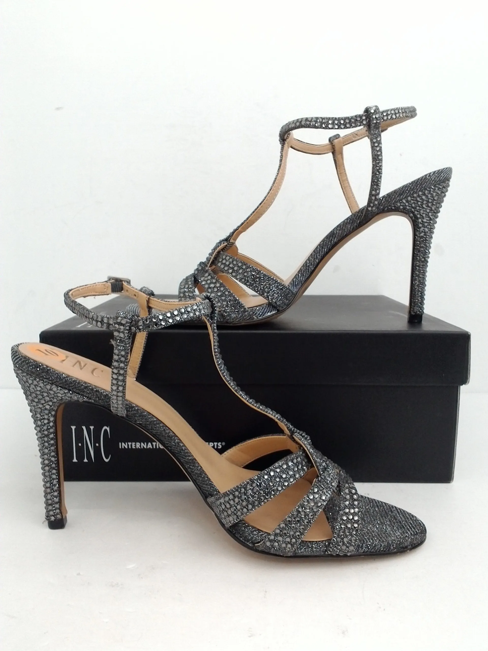 INC International Concepts Women's Rowynf DK Pewter Sandal Size 10 M