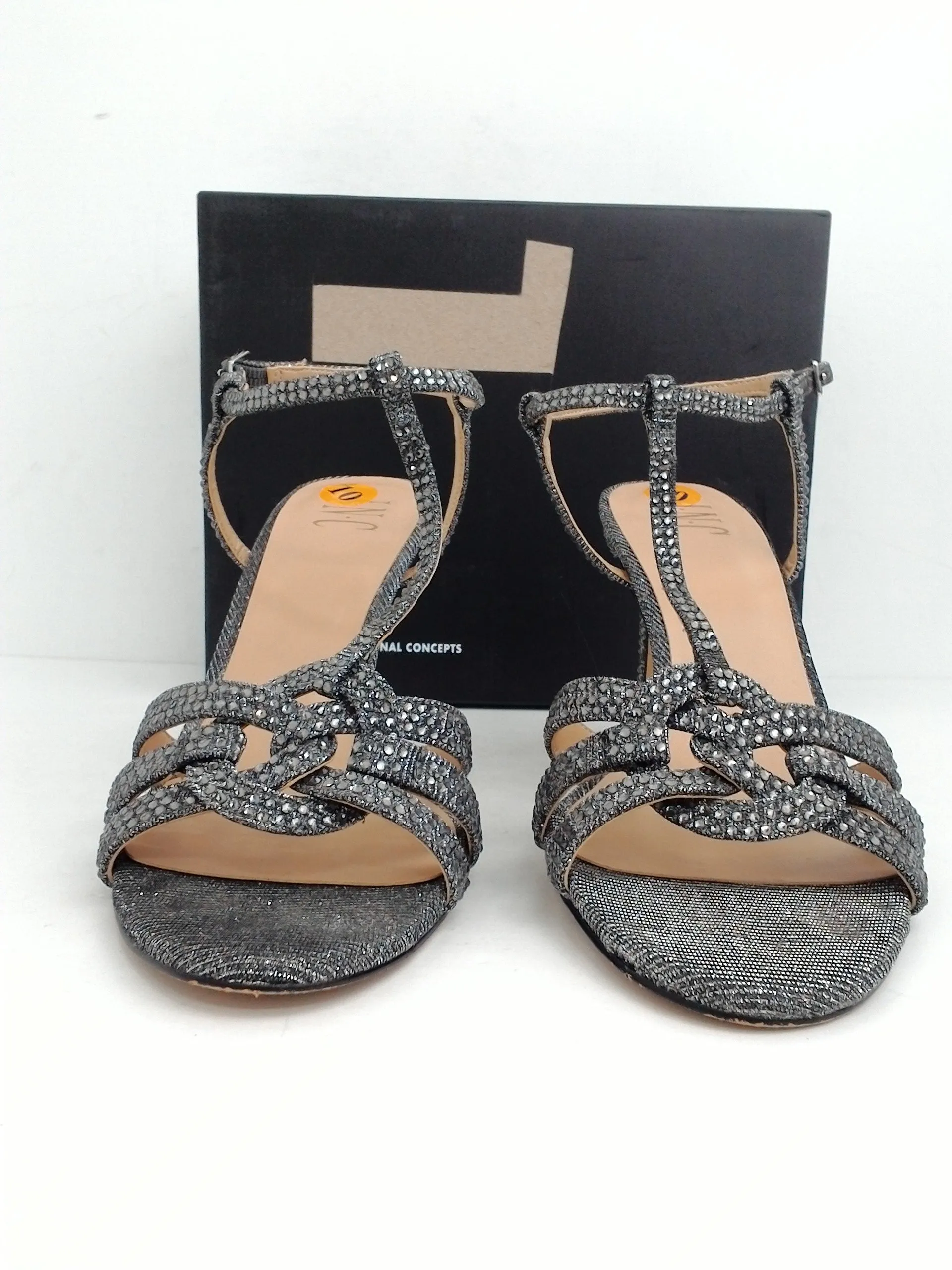 INC International Concepts Women's Rowynf DK Pewter Sandal Size 10 M