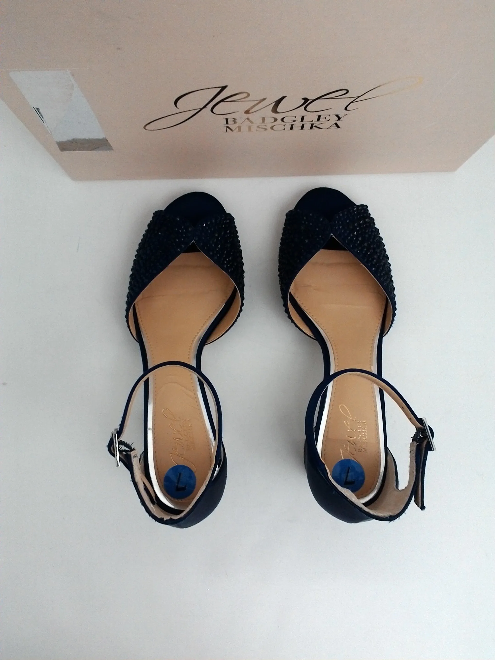 Jewel Badgley Mischka Women's Sycamore Navy Blue Size 7