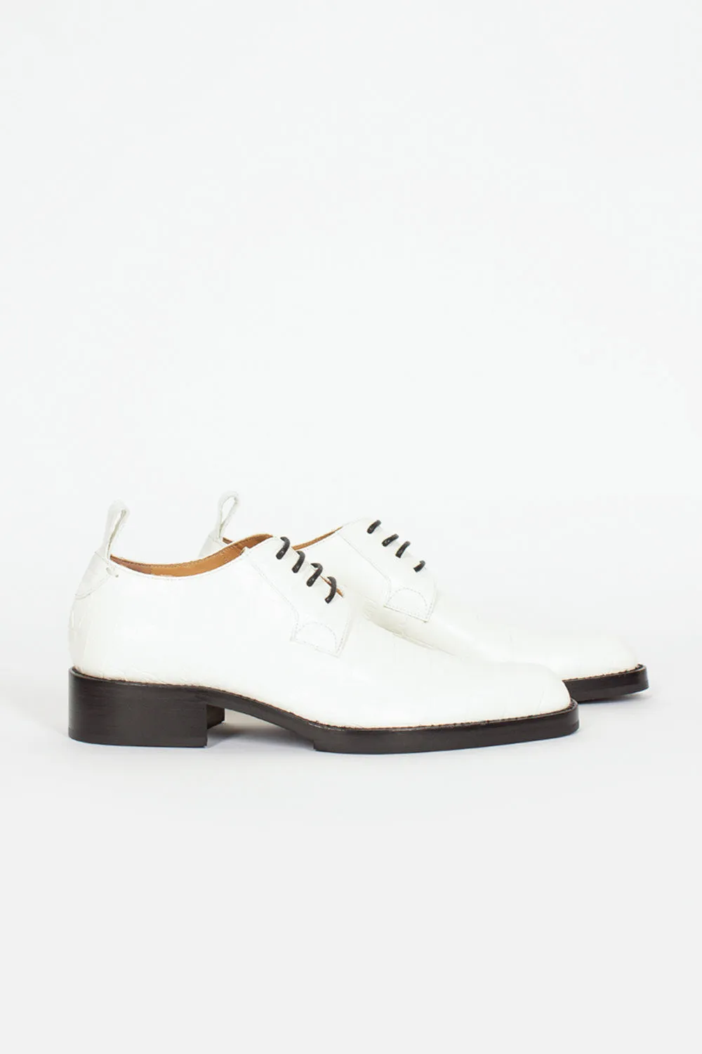 Leather Derby Shoes White