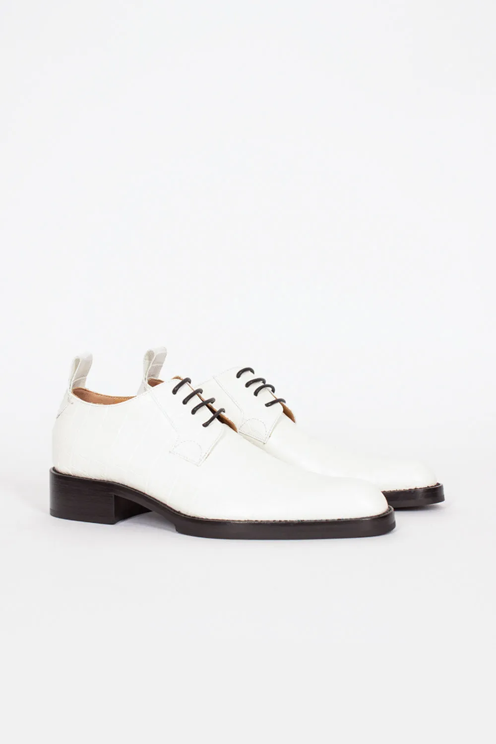 Leather Derby Shoes White