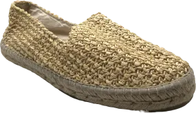 Manebi Cream Straw Slip On Shoes UK 10 EU 44 👞