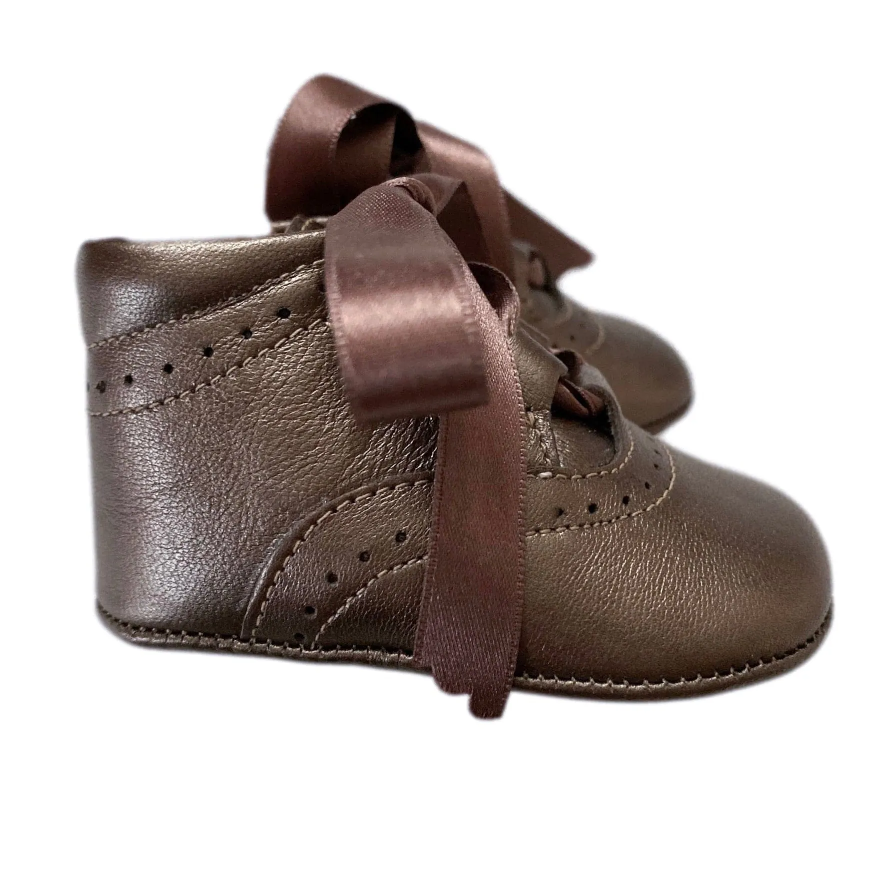 Metallic Brown Calfskin Pre-Walkers