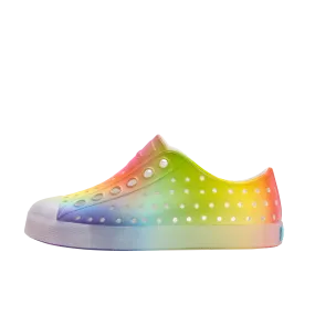 Native Jefferson Print Shoes - Shell White / Translucent / Rainbow Blur