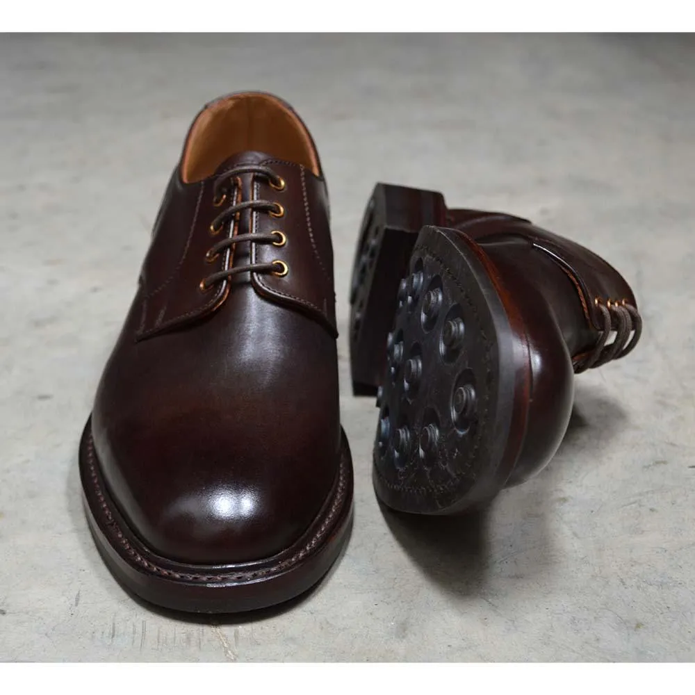 NPS BLAIR Plain Derby Shoes - Walnut Calf with itshide Sole