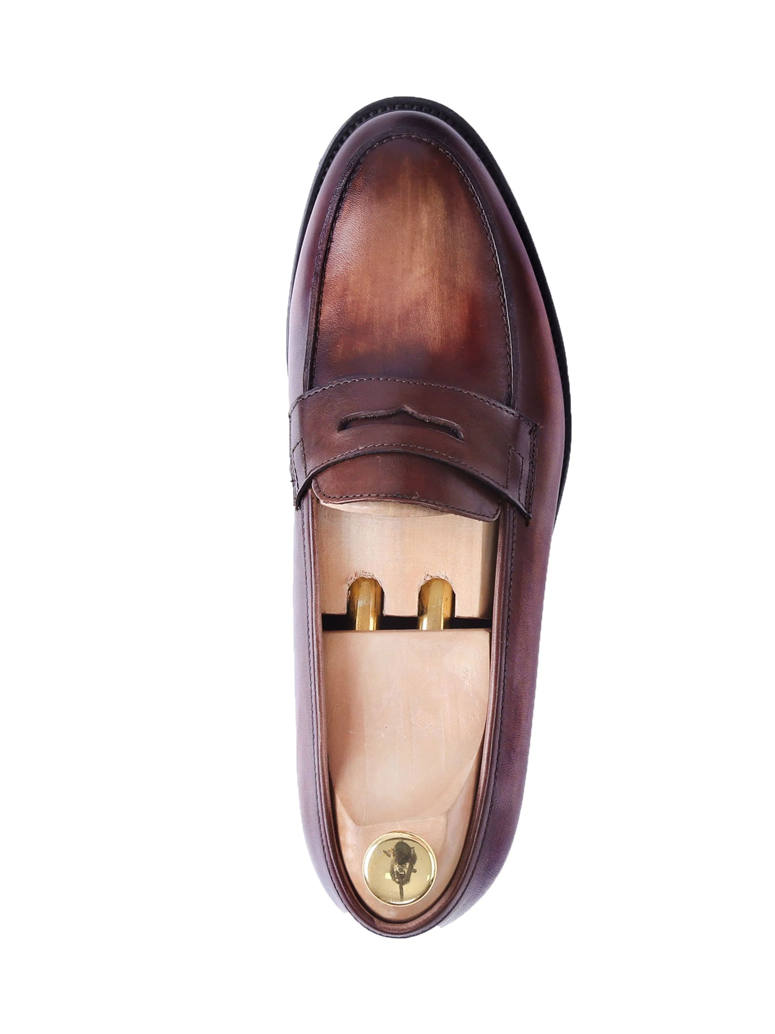 Penny Loafer - Dark Brown (Hand Painted Patina)