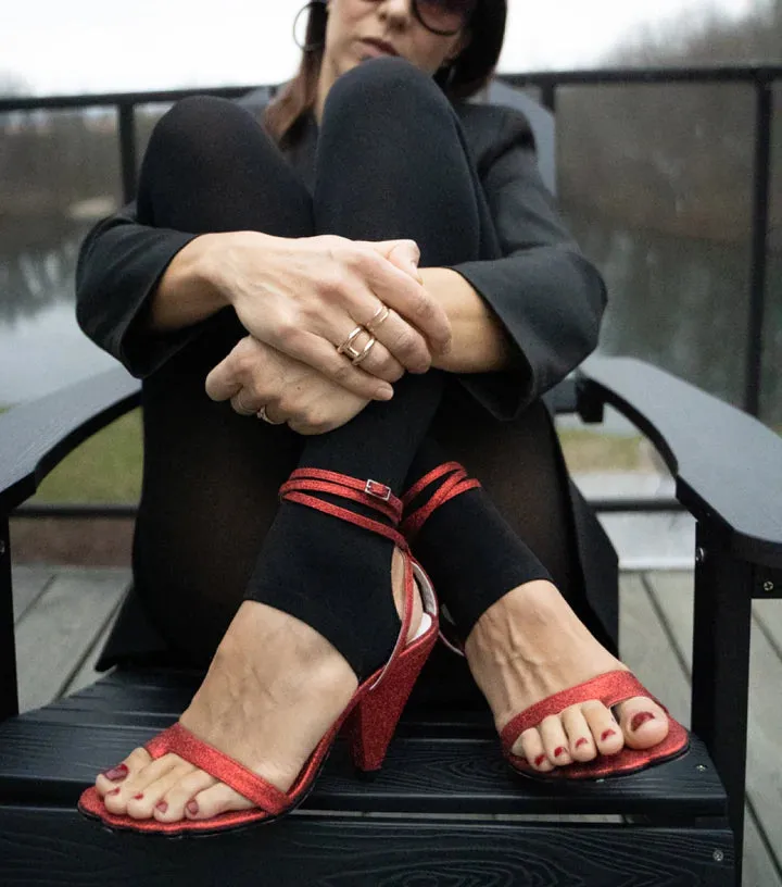 Selene Sandals in Red Glittler