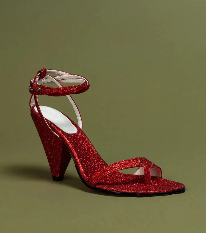 Selene Sandals in Red Glittler