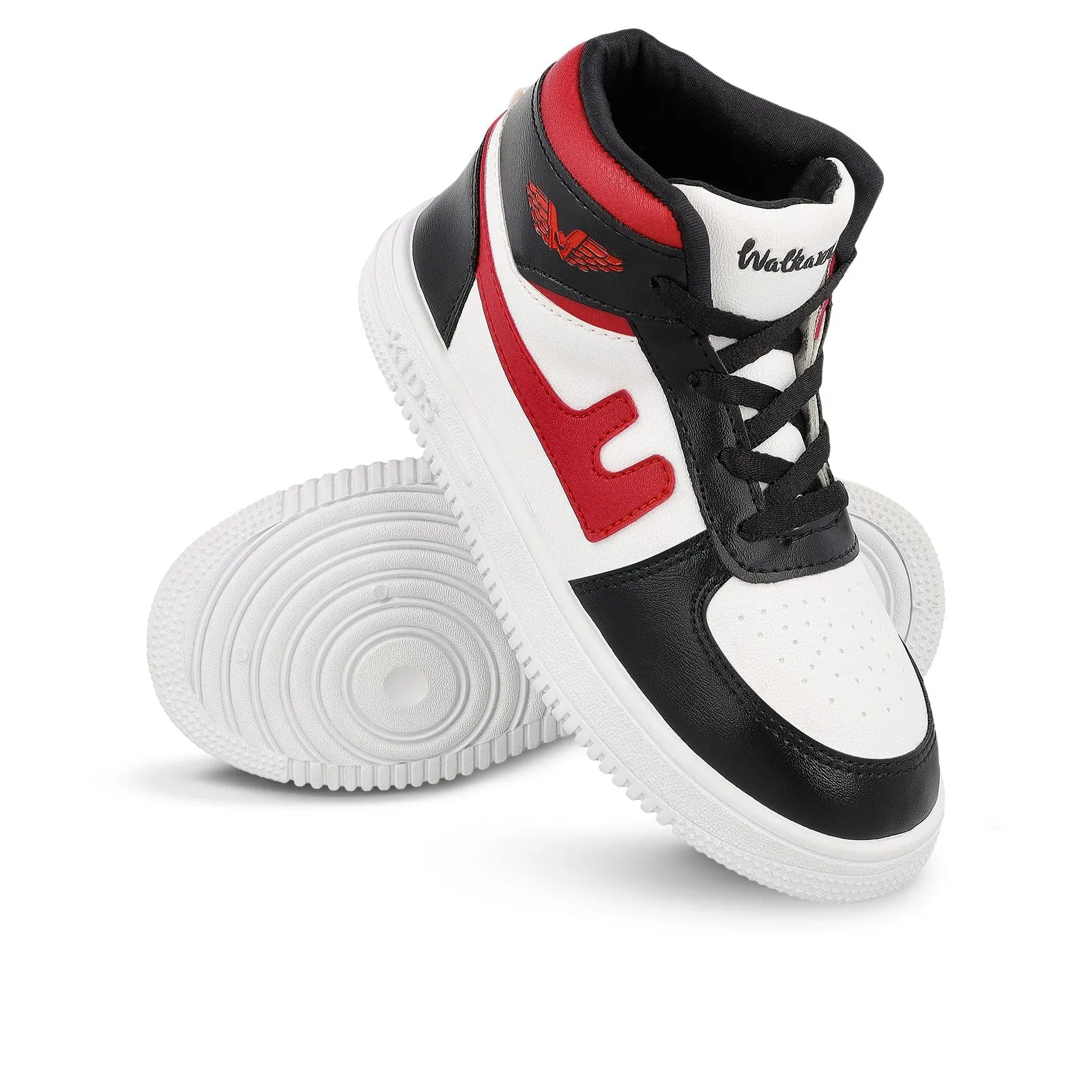 Walkaroo Boys Shoes - WK380 White Black