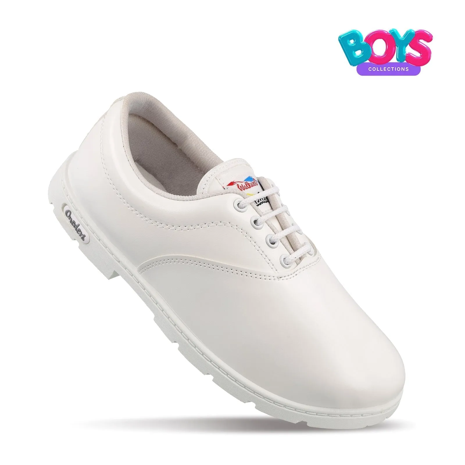 Walkaroo Senior boys School Shoes - WV522 White