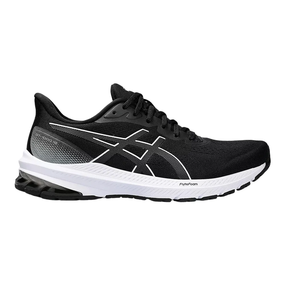 Women's Asics GT-1000 12, Black/White, 8.5 D Wide