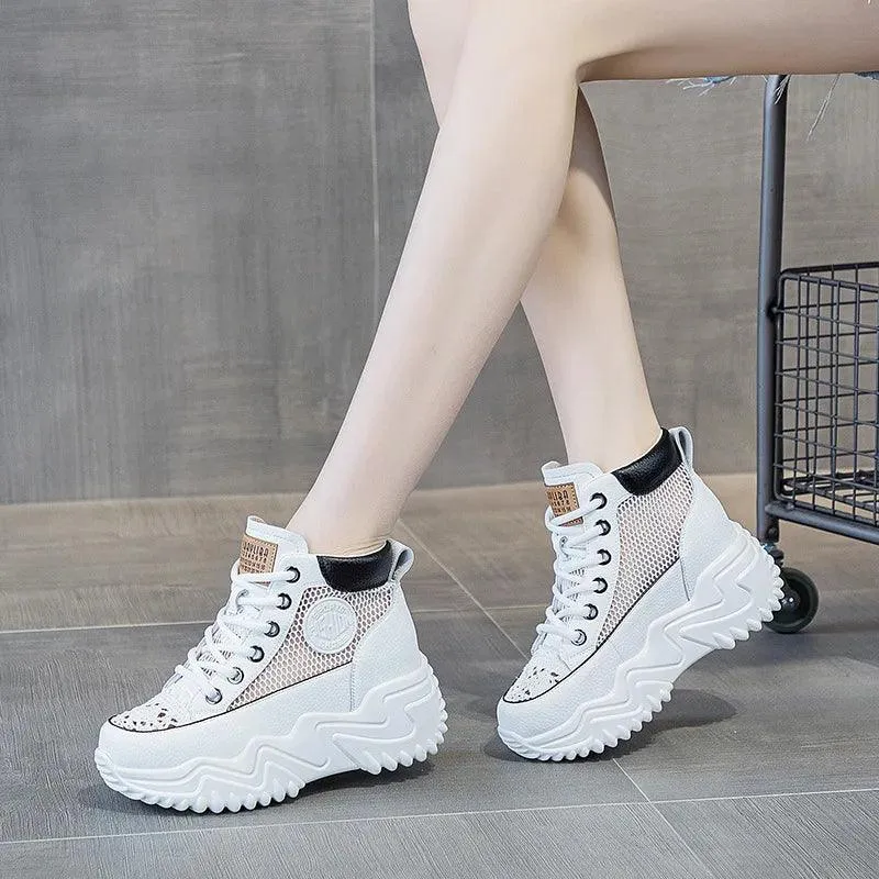 Women's Casual Shoes: GP1259 Leather Chunky Sneakers Sandals