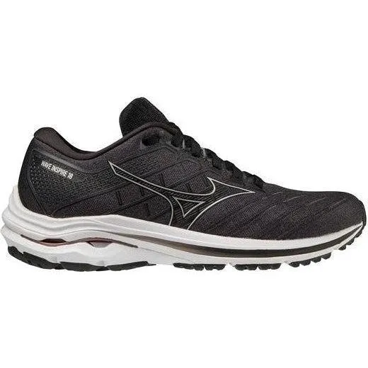 Women's Mizuno Wave Inspire 18, Black/Silver, 7.5 B