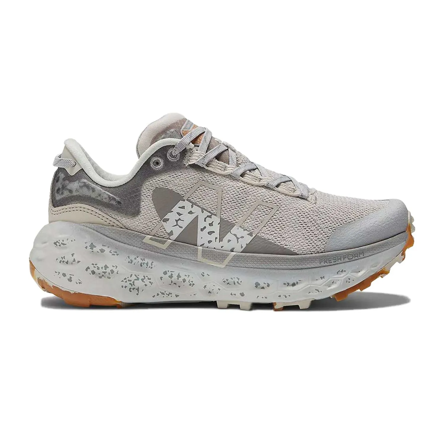 Women's New Balance Fresh Foam More Trail V2, Moonbeam/Rain Cloud, 7 B Medium