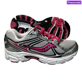 Women's Saucony Cohesion 7 Running Shoe Silver/Pink 8 Wide - Preowned