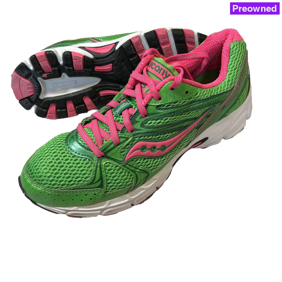 Women's Saucony Grid Cohesion 6 --Green/Pink-- Running Shoe-Size 10M